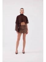 Pelerin Model Bena Bluz Kahve