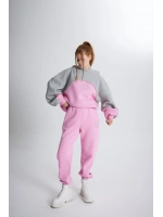 Şardonlu 3 İplik Kumaş Oversize Kapişonlu Revenge Sweatshirt Pembe