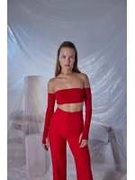 Straplez Model Noir Bluz Kırmızı