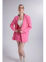 Vatklı Cepli Panky Blazer Ceket Pembe
