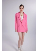 Vatklı Cepli Panky Blazer Ceket Pembe