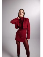 Yırtmaçlı Mini Panky Etek Bordo