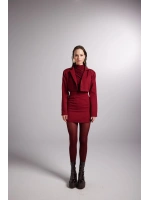 Yırtmaçlı Mini Panky Etek Bordo