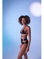 Yüksek Bel Aksesuar Detaylı Delphi Bikini Altı Siyah