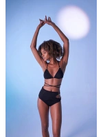 Yüksek Bel Aksesuar Detaylı Delphi Bikini Altı Siyah