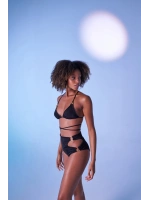 Yüksek Bel Aksesuar Detaylı Delphi Bikini Altı Siyah