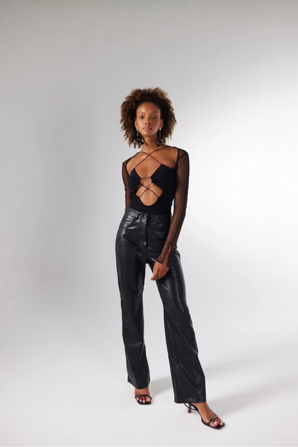 Bel Bağlamalı Bony Bodysuit Siyah