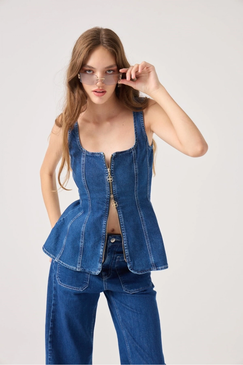 Belden Oturmalı Tiara Jean Büstiyer Mavi