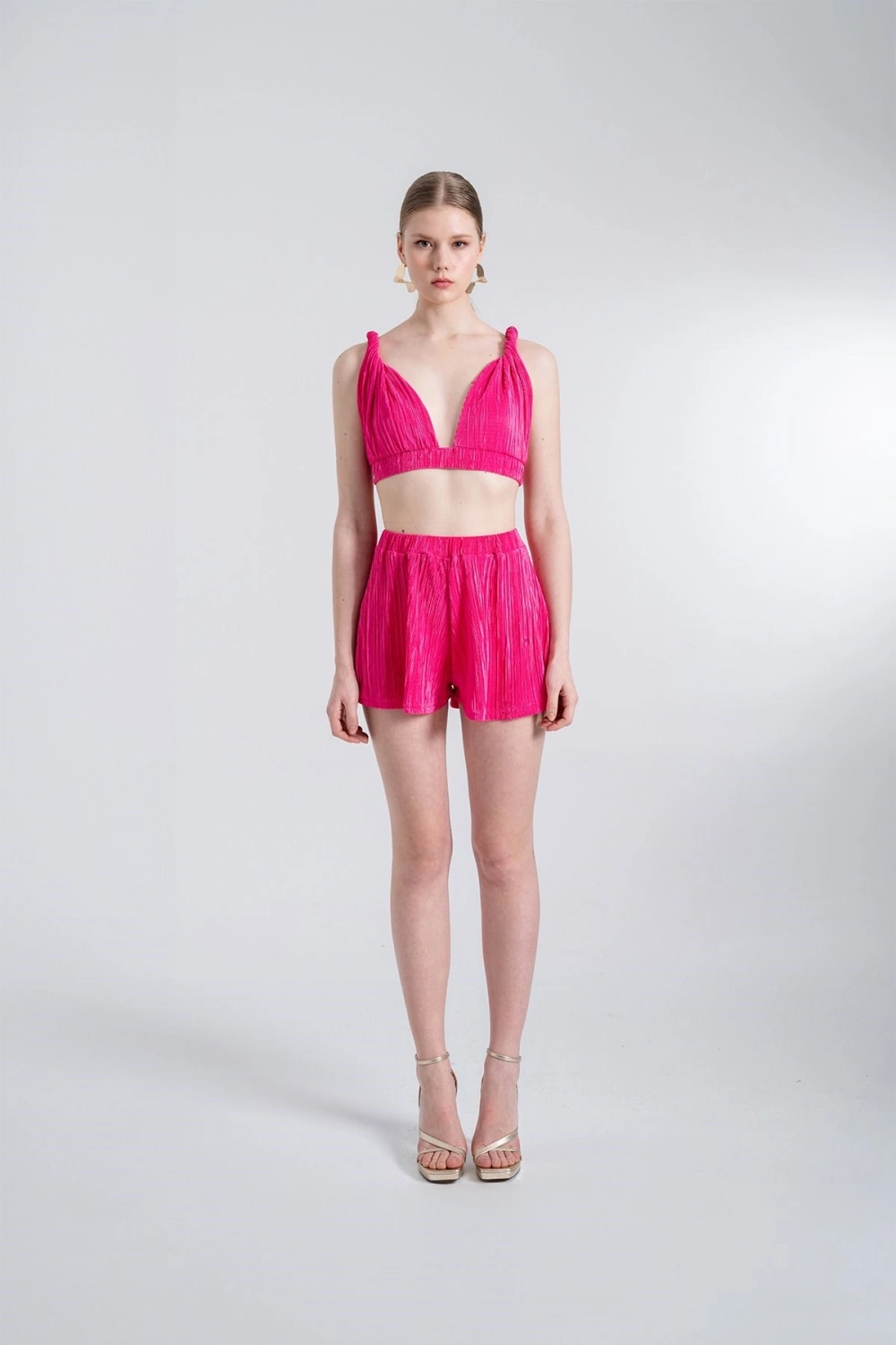 Beli Lastikli Bağlamalı Comfy Büstiyer Pembe