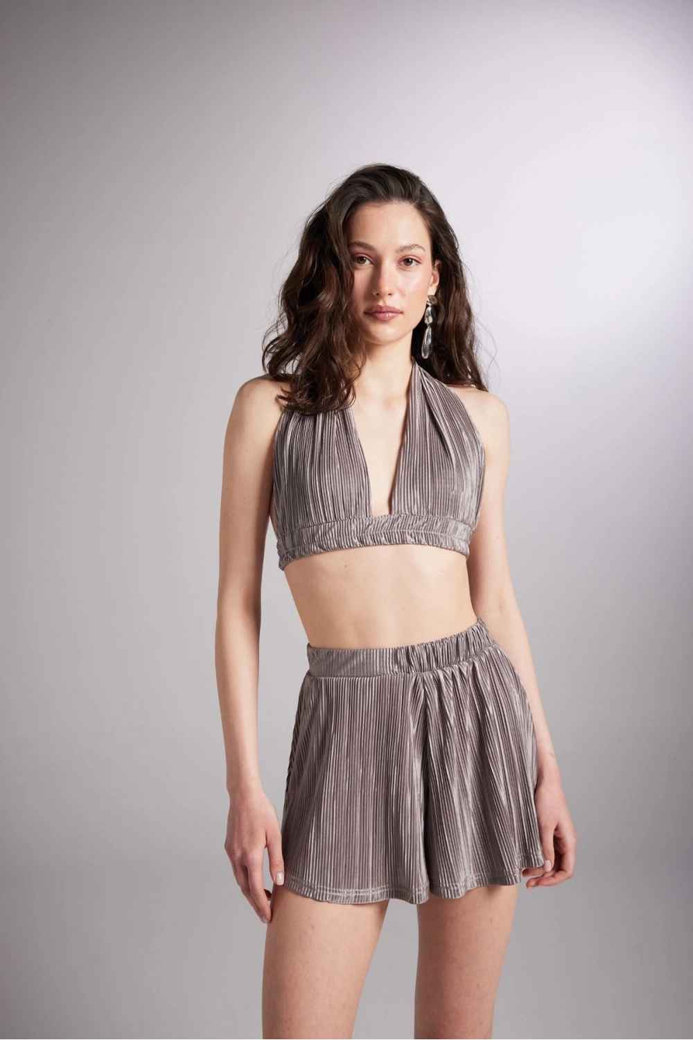 Beli Lastikli Bağlamalı Comfy Büstiyer Vizon