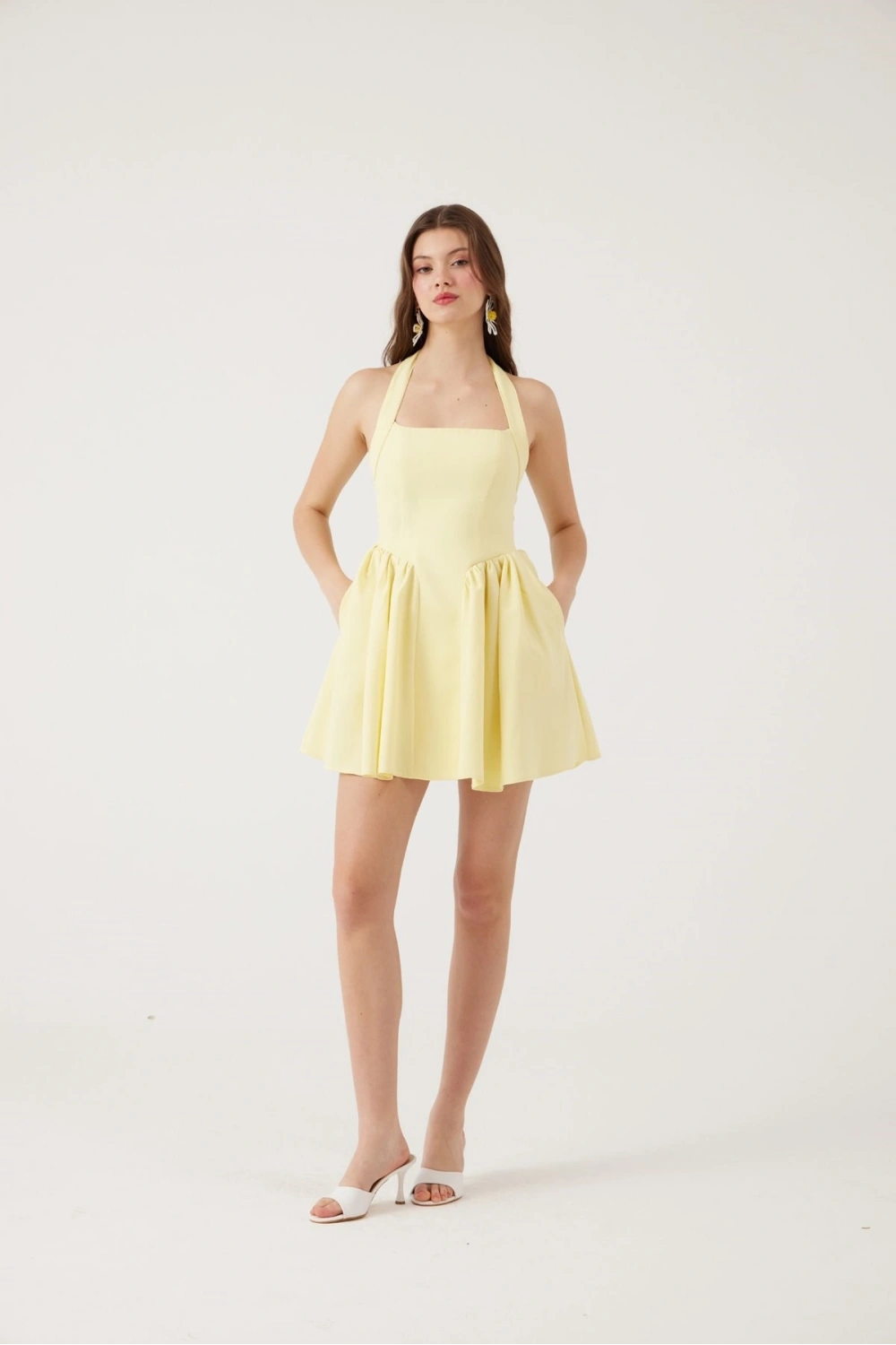 Cepli Mini Felici Elbise Sarı
