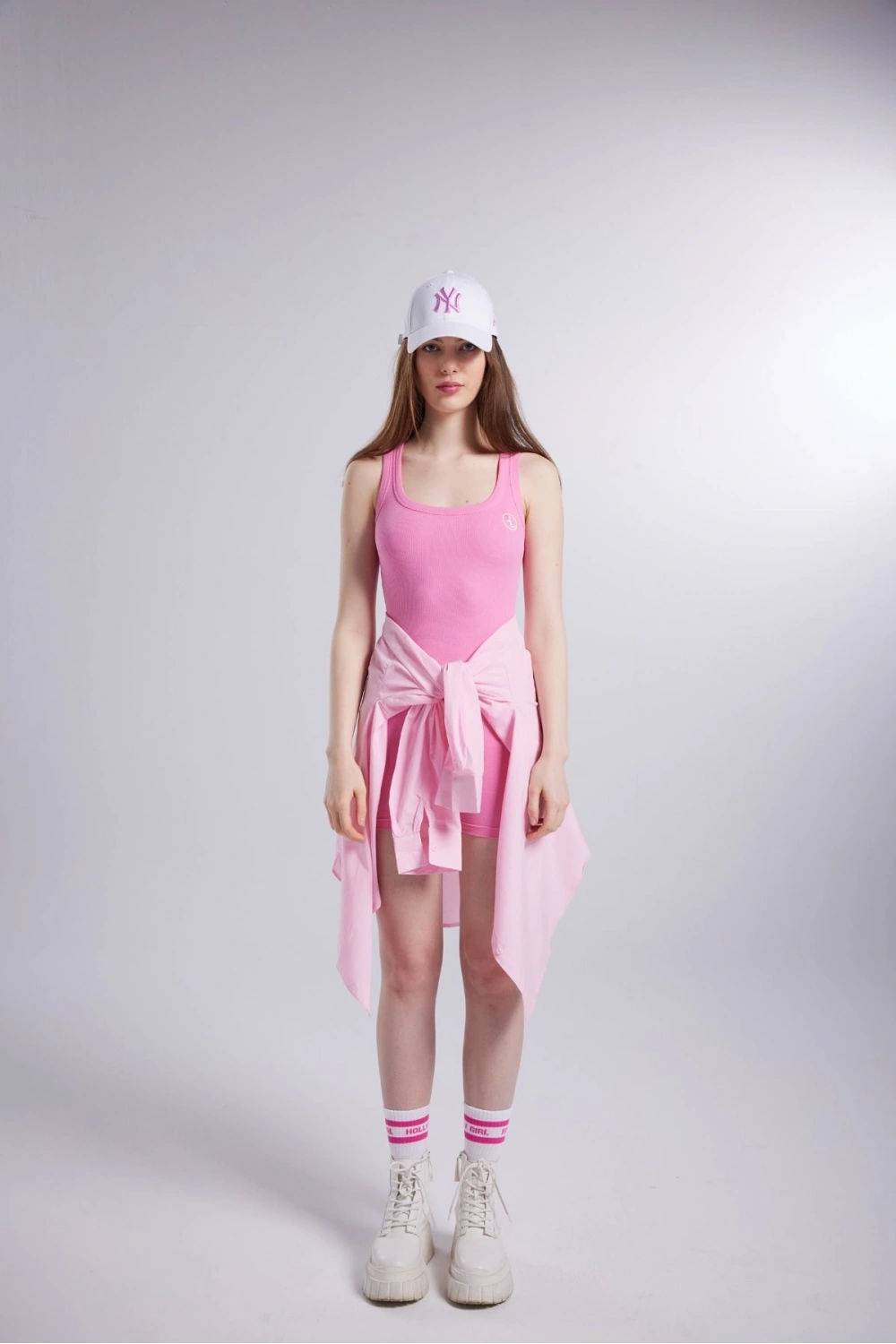 Cepli Oversize Kesim Lovesize Gömlek Pembe
