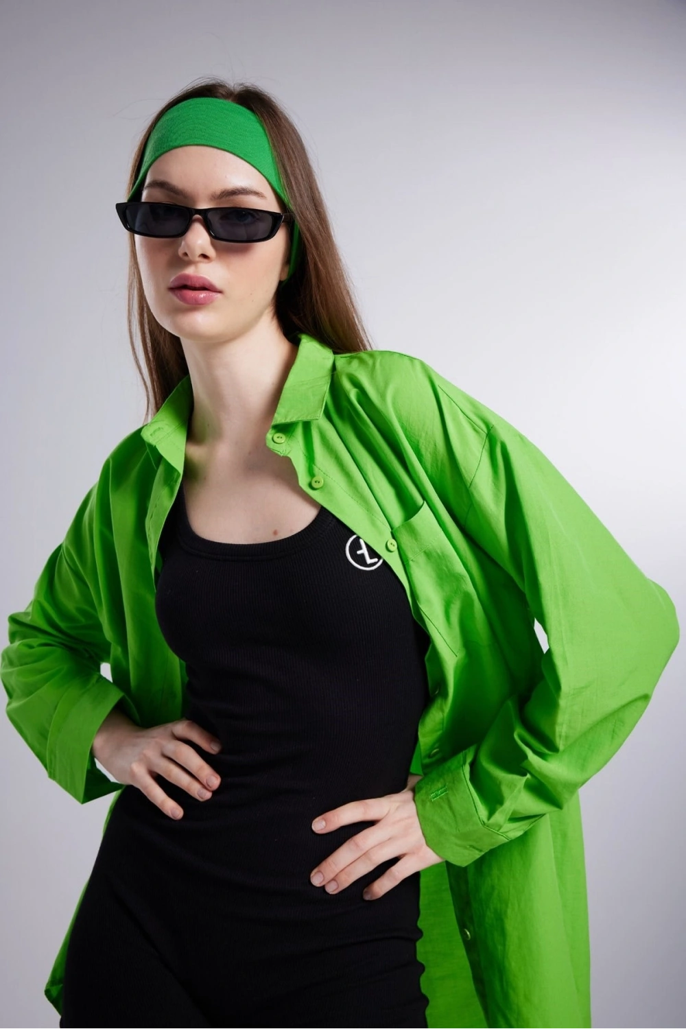 Cepli Oversize Kesim Lovesize Gömlek Yeşil