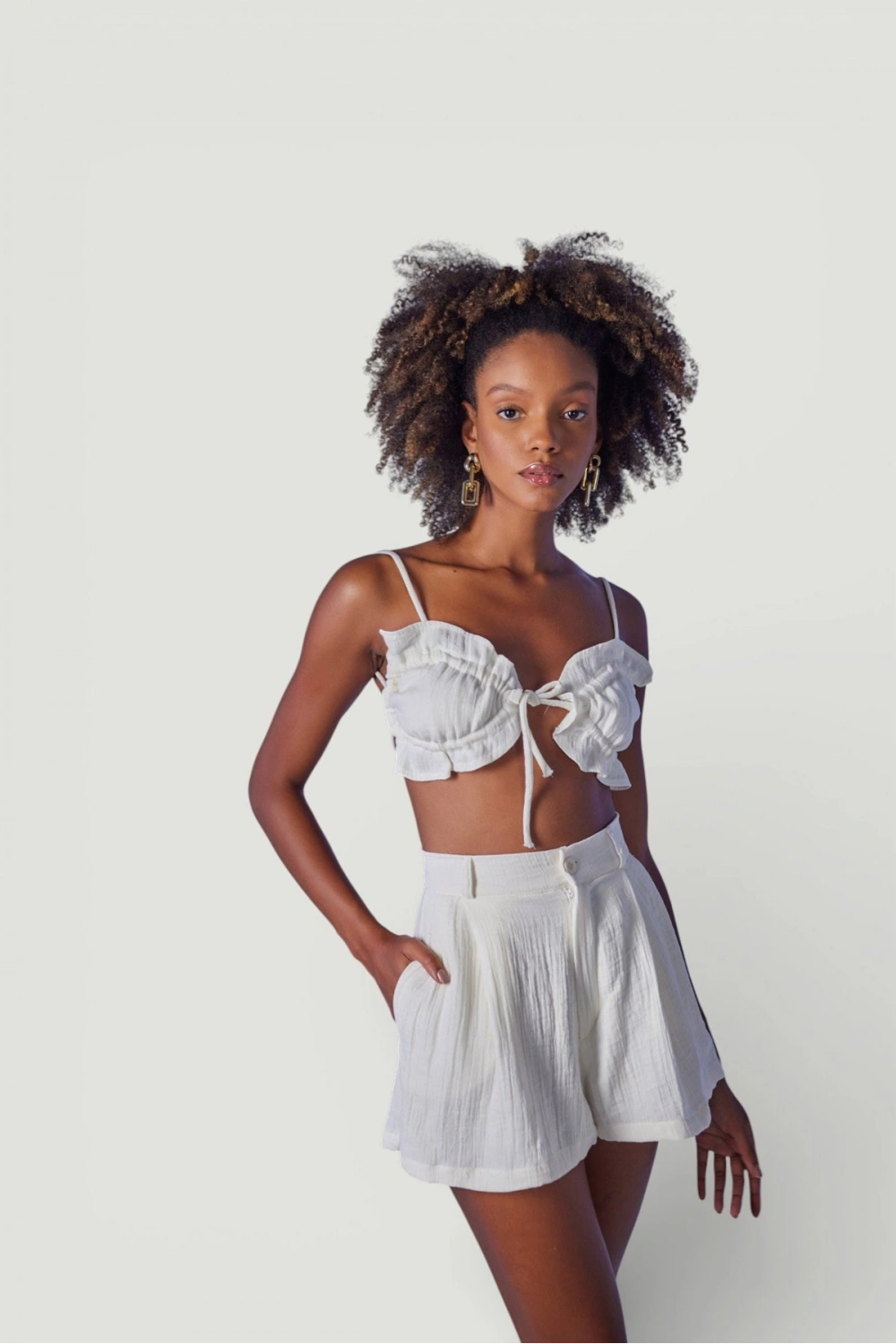 Crop Model Bağlamalı Playa Büstiyer Beyaz