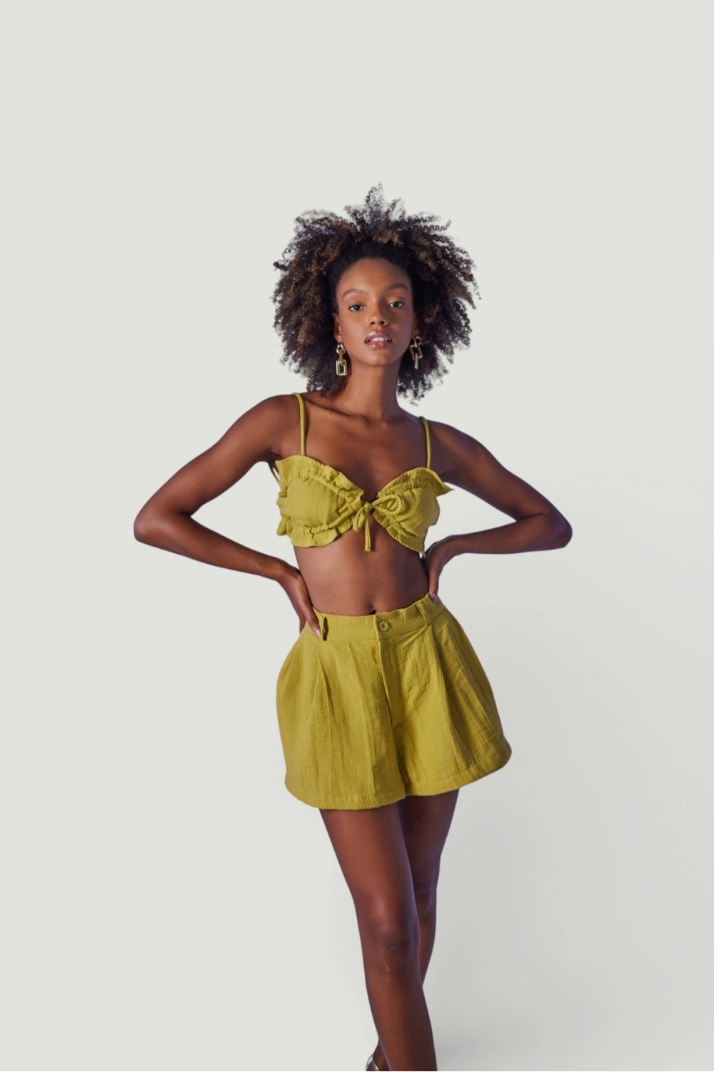 Crop Model Bağlamalı Playa Büstiyer Yeşil