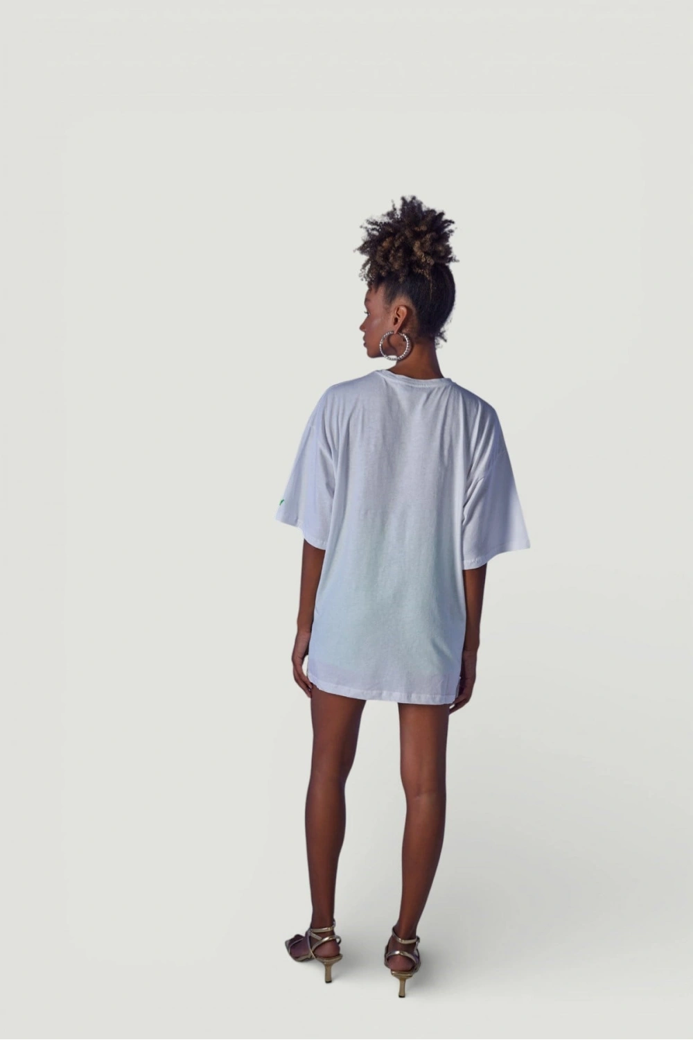 Oversize Baskılı Stalker T-Shirt Beyaz