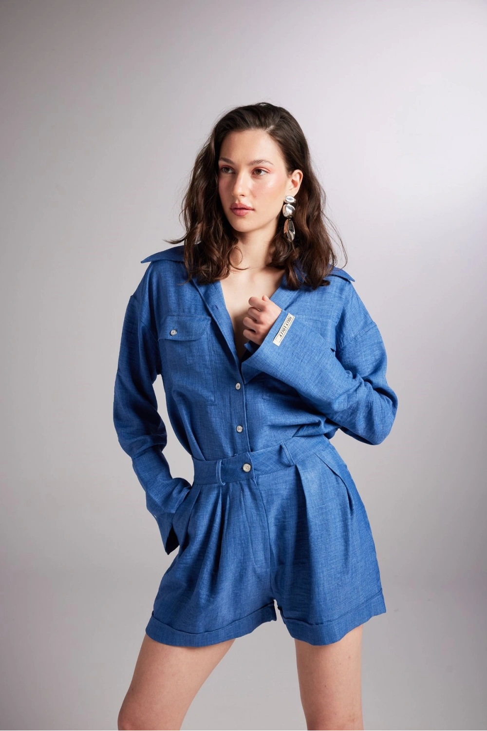 Oversize Kesim Julia Gömlek Mavi