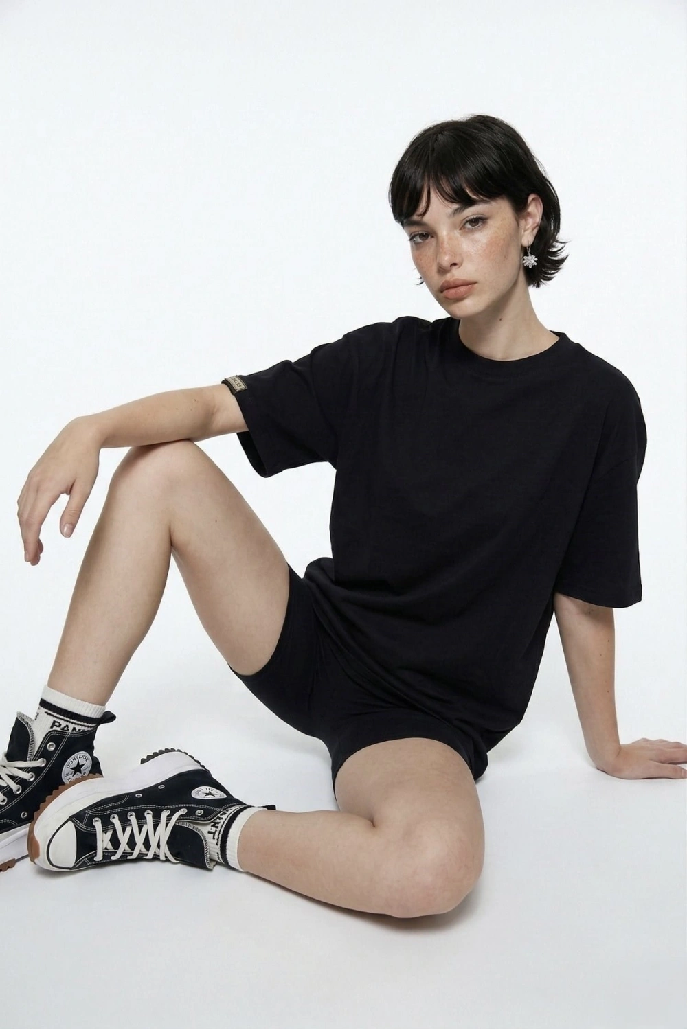 Pamuklu Unisex Oversize Lure Tshirt Siyah
