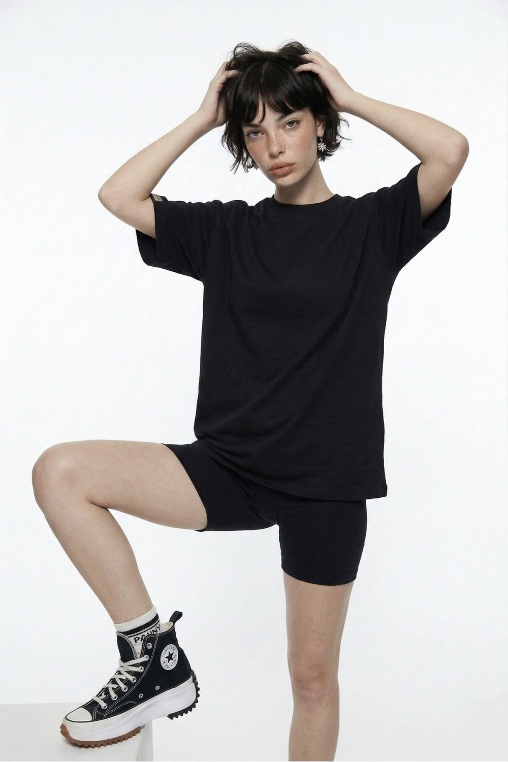 Pamuklu Unisex Oversize Lure Tshirt Siyah