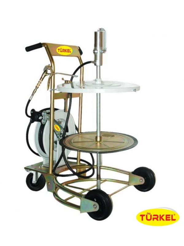 Türkel 220 lt Seyyar Gres Kiti Makaralı