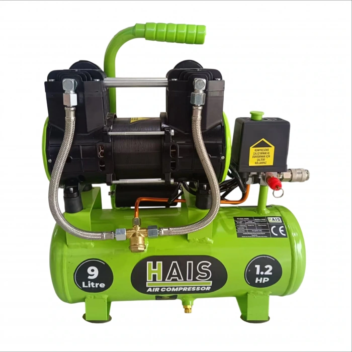 Hais 9 Litre Sessiz Yağsız Hava Kompresörü 0,75 HP