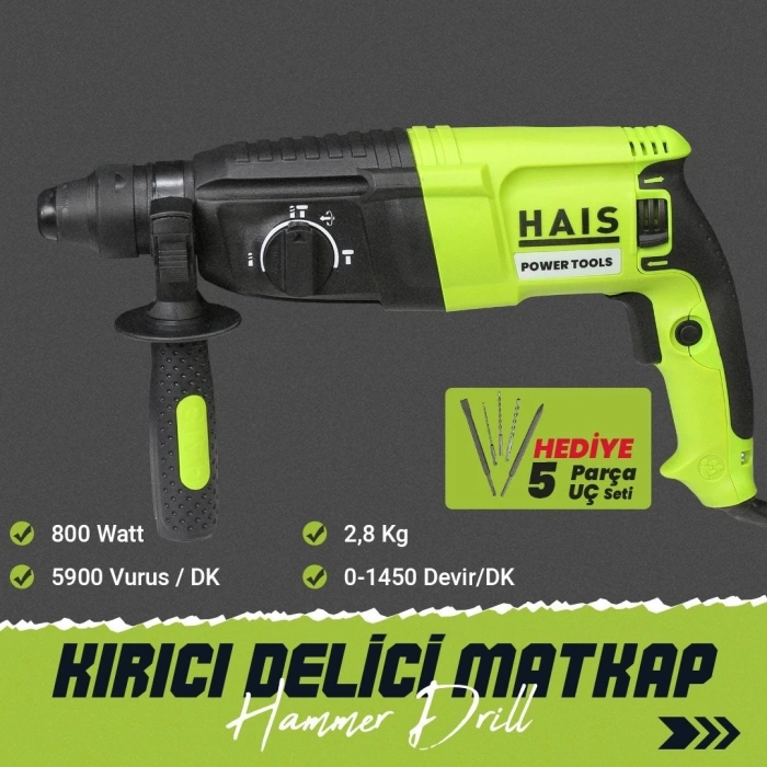 Hais Kırıcı Delici Hilti Matkap 2,8 J 800 Watt
