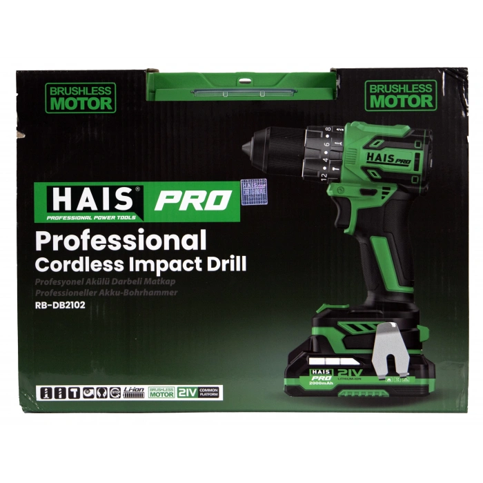 HAISPRO Profesyonel Darbeli Vidalama Matkap 21 V 2.0 Ah Çift Akülü