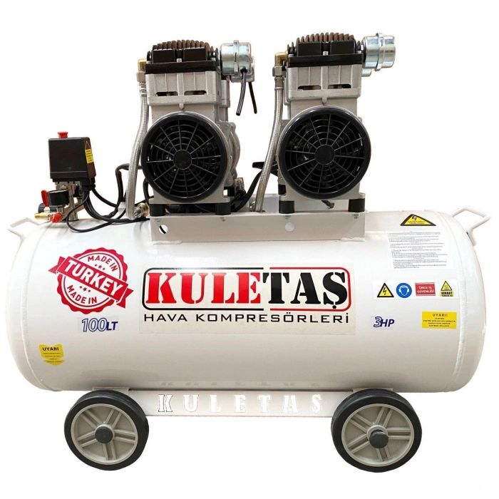 Kuletaş 100 Litre Sessiz Yağsız Hava Kompresörü 3 HP (YERLİ ÜRETİM)