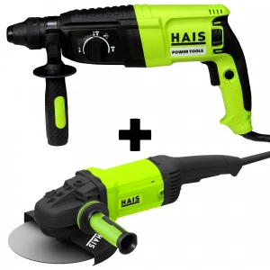 HAIS Kırıcı Delici Hilti Matkap 2,8 J 800 Watt ve Büyük Taşlama Makinası 2200 Watt 180 mm ( SET 3 )