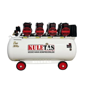 Kuletaş 200 Litre 8 HP Sessiz & Yağsız Premium Kafa Hava Kompresörü