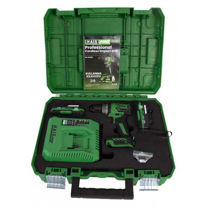 HAISPRO Profesyonel Darbeli Vidalama Matkap 21 V 2.0 Ah Çift Akülü