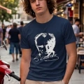 Özel Tasarım Atatürk Rölye ve İmzalı Tshirt - %100 Pamuk Penye Süprem Sıfır Yaka Unisex