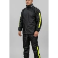 PVC Su Geçirmez Reflektif Yağmurluk Motorcu/Kurye Alt Üst Takım Siyah Outdoor İş Kıyafeti