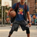 Unisex Basketbolcu Cool Ayıcık Baskılı Tişört Pamuk Penye Süprem Basic