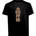 Unisex Coffee Yazılı Baskılı Tişört Pamuk Penye Süprem Basic