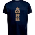 Unisex Coffee Yazılı Baskılı Tişört Pamuk Penye Süprem Basic