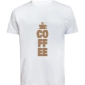 Unisex Coffee Yazılı Baskılı Tişört Pamuk Penye Süprem Basic