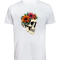 Unisex Skull (Kurukafa) Baskılı Tişört Pamuk Penye Süprem Basic