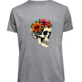 Unisex Skull (Kurukafa) Baskılı Tişört Pamuk Penye Süprem Basic