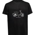 Unisex Vespa Baskılı Tişört Pamuk Penye Süprem Basic