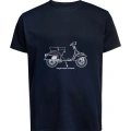 Unisex Vespa Baskılı Tişört Pamuk Penye Süprem Basic