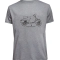 Unisex Vespa Baskılı Tişört Pamuk Penye Süprem Basic