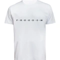 Unisex Freedom Yazılı Baskılı Tişört Pamuk Penye Süprem Basic