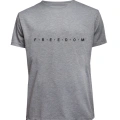 Unisex Freedom Yazılı Baskılı Tişört Pamuk Penye Süprem Basic