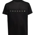 Unisex Freedom Yazılı Baskılı Tişört Pamuk Penye Süprem Basic