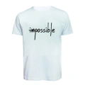 Unisex İmpossible Yazılı Baskılı Tişört Pamuk Penye Süprem Basic