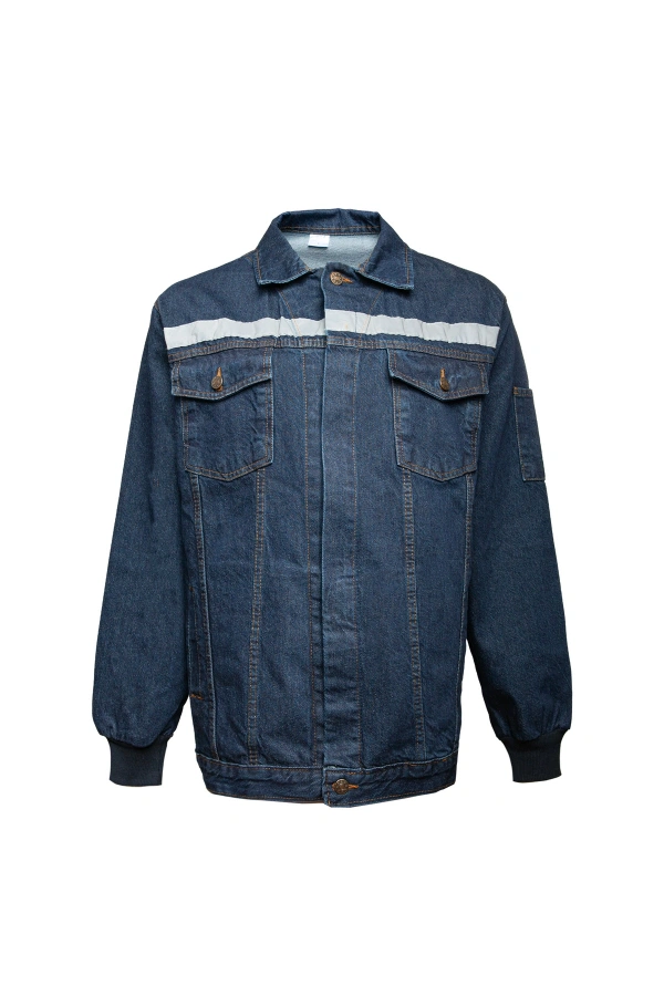 Yazlık Reflektörlü Kot Ceket Erkek Rahat Kesim Denim Ceket