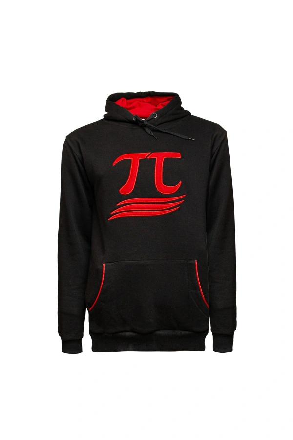 3 İplik Kapüşonlu Sweatshirt Pi Sayısı İşlemeli Unisex Rahat Kalıp