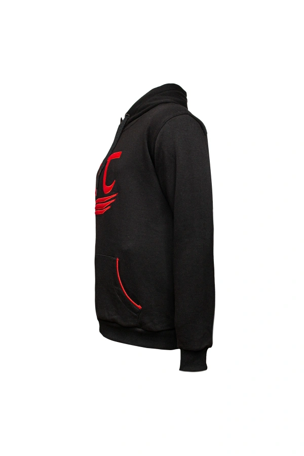 3 İplik Kapüşonlu Sweatshirt Pi Sayısı İşlemeli Unisex Rahat Kalıp