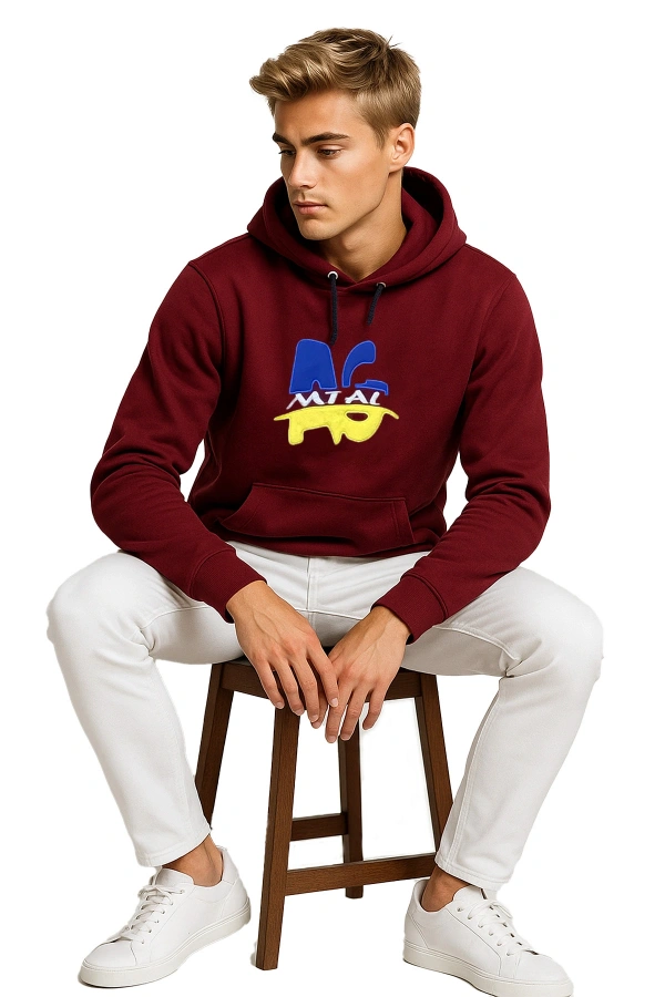 Kapüşonlu Sweatshirt AG MTAL Unisex Günlük Rahat Model